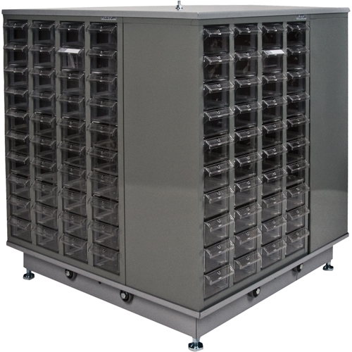 KPC-600 Parts Cabinet, Galvanized Steel, 40 Drawers, 18-3/10" x 8-7/10" x 25-3/10", Grey Superchem Industries