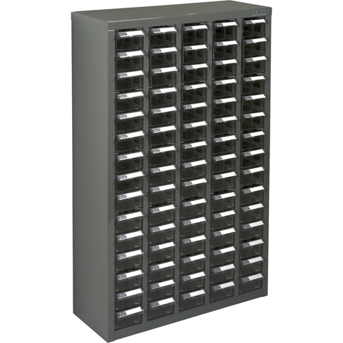 KPC-600 Parts Cabinet, Galvanized Steel, 75 Drawers, 23-1/10" x 8-7/10" x 36-9/10", Grey Superchem Industries