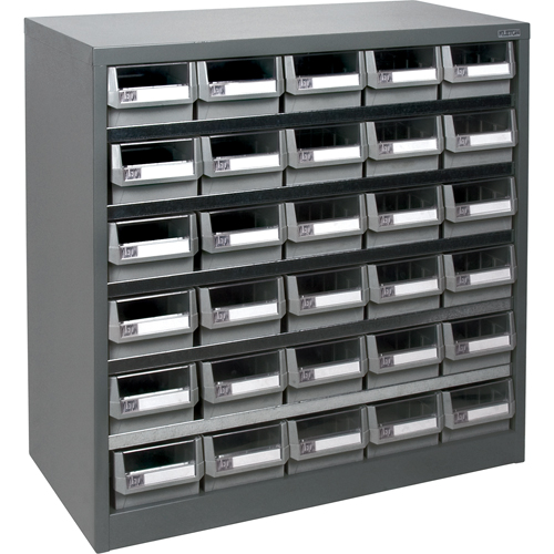 Casier robuste pour pi&egrave;ces KPC-HD, Acier galvanis&eacute;, 30 tiroirs, 34-3/5" x 15-7/10" x 34-3/5", Gris Superchem Industries
