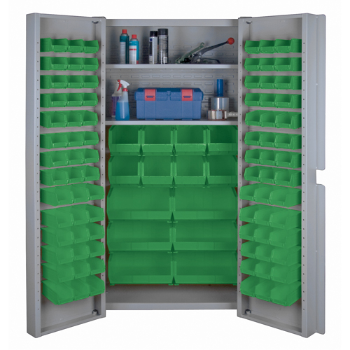 Deep Door Combination Cabinets, 38" W x 24" D x 72" H, Grey Superchem Industries