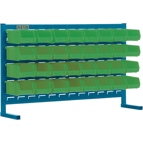 Louvered Rack with Bins, 32 Bins, 36" W x 8-1/4" D x 22" H Superchem Industries