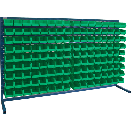 Rayonnage &agrave; persienne avec bacs, 144 bacs, 72" la x 15" p x 40" h Superchem Industries