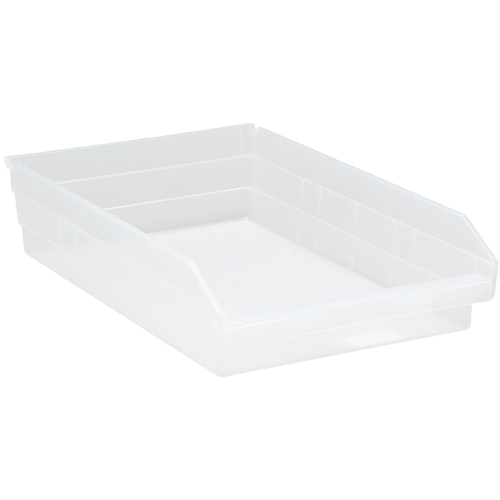 Bacs de rangement pour tablettes, 11-1/8" la x 4" H x 17-7/8" p, Transparent, Capacit&eacute; 40 lb Superchem Industries
