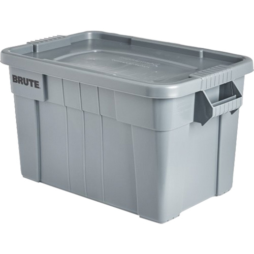 Bac de stockage Brute avec couvercle, 27,88” p x 17,38” la x 15,13” h, Capacit&eacute; 160 lb, Gris Superchem Industries