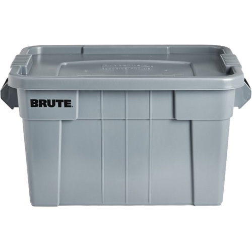 Bac de stockage Brute avec couvercle, 27,88” p x 17,38” la x 15,13” h, Capacit&eacute; 160 lb, Gris Superchem Industries