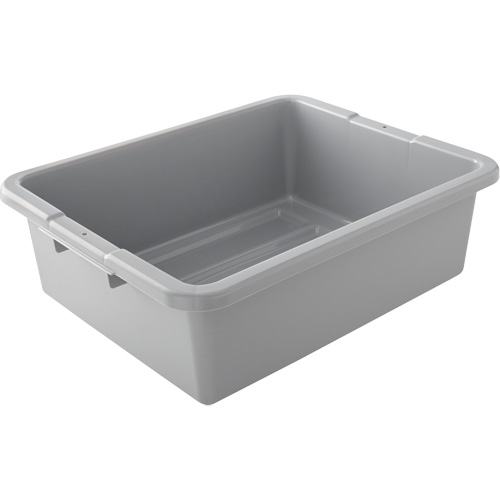 Undivided Bus/Utility Box, 7" H x 21.5" D x 17" L, Plastic, Grey Superchem Industries