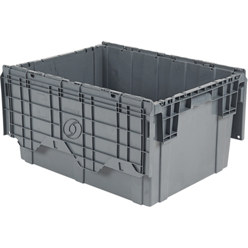 Flipak Polyethylene Plastic (PE) Distribution Containers, 27.9" x 20.9" x 15.2", Grey Superchem Industries