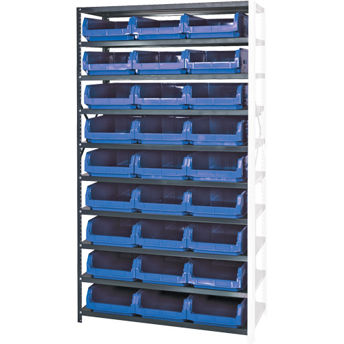 Shelving Unit with Stacking Bins, Steel, Magnum Bin, Add-On, 42" W x 76" H Superchem Industries