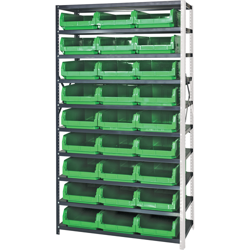 Shelving Unit with Stacking Bins, Steel, Magnum Bin, 650 lbs. Capacity, 42" W x 76" H Superchem Industries