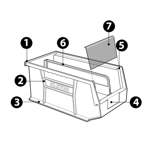 Stack & Hang Bin, 4-1/8" W x 3" H x 7-3/8" D, Green Superchem Industries