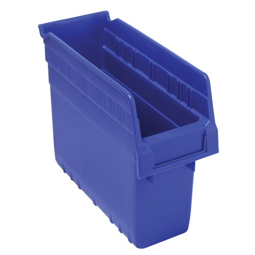 Store-Max Shelf Bins, 4-3/8" W x 8" H x 11-5/8" D, Blue, 44 lbs. Capacity Superchem Industries