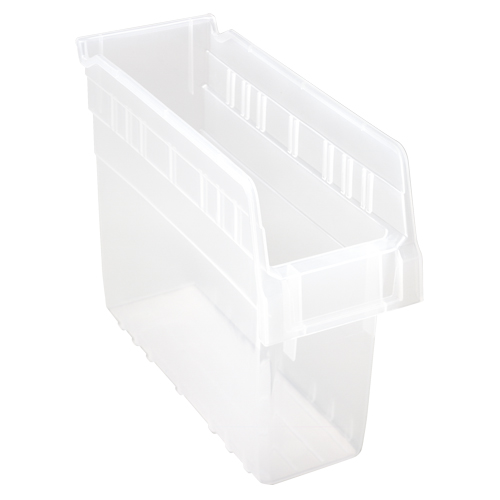 Store-Max Shelf Bins, 4-3/8" W x 8" H x 11-5/8" D, Clear, 44 lbs. Capacity Superchem Industries