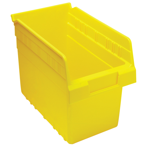 Store-Max Shelf Bins, 6-5/8" W x 8" H x 11-5/8" D, Yellow, 44 lbs. Capacity Superchem Industries