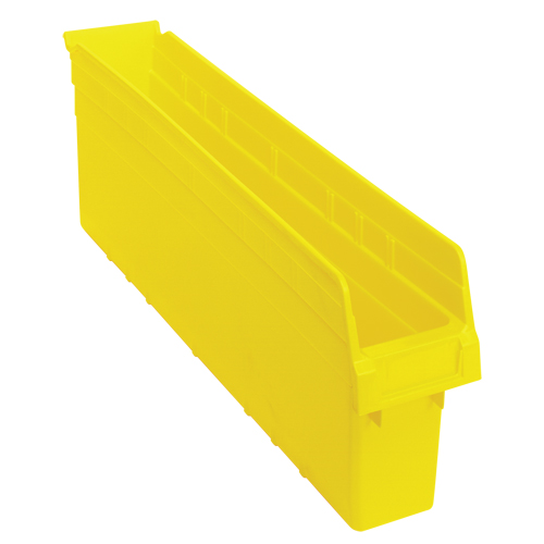 Store-Max Shelf Bins, 4-3/8" W x 8" H x 23-5/8" D, Yellow, 68 lbs. Capacity Superchem Industries