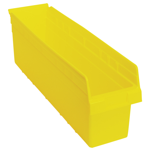 Store-Max Shelf Bins, 6-5/8" W x 8" H x 23-5/8" D, Yellow, 68 lbs. Capacity Superchem Industries