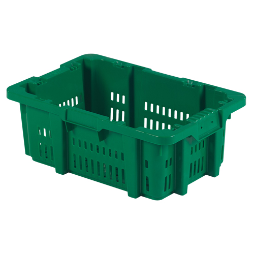 Contenant en plastique Stack-N-Nest pour la manutention des aliments, 16" x 23,9" x 8,8", Vert Superchem Industries