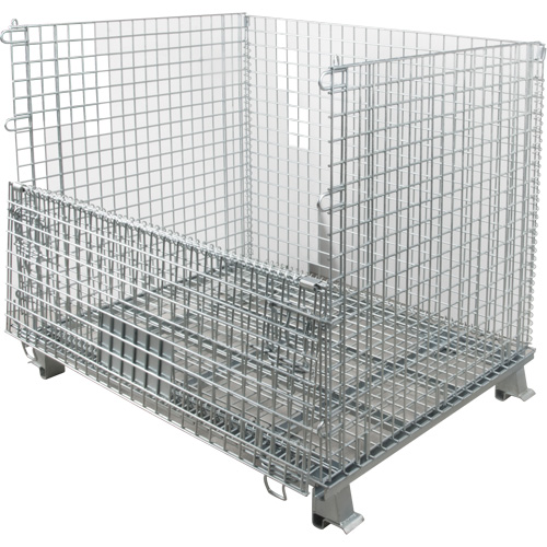 Collapsible Wire Container, 40" W x 32" D x 34" H, 4000 lbs. Capacity Superchem Industries