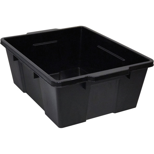 Plastic Latch Container, 15.875" W x 21" D x 7.75" H, Black Superchem Industries
