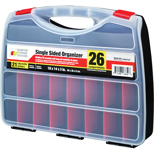 Boîte &agrave; compartiments en plastique, 14" la x 18" p x 3" h, 26 compartiments Superchem Industries