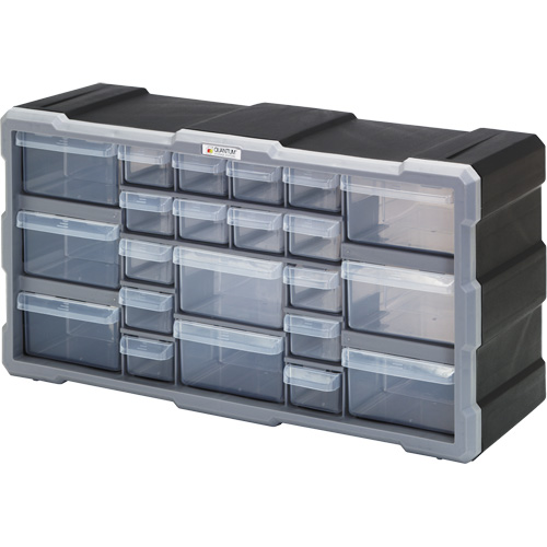 Armoire &agrave; tiroir, Plastique, 22 tiroirs, 19-1/2" x 6-1/4" x 10", Noir Superchem Industries