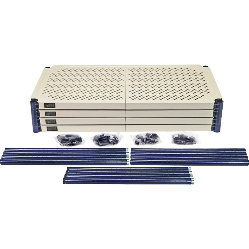 &eacute;tag&egrave;re en fils m&eacute;talliques avec tablettes en plastique, Cadre en fils m&eacute;talliques avec tablettes en plastique, Sans boulons, De base, 30" la x 72" h x 18" p Superchem Industries
