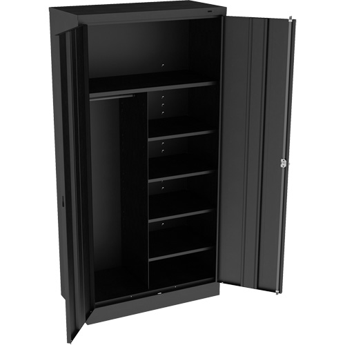 Combination Cabinet, 36" W x 18" D x 72" H, Black Superchem Industries