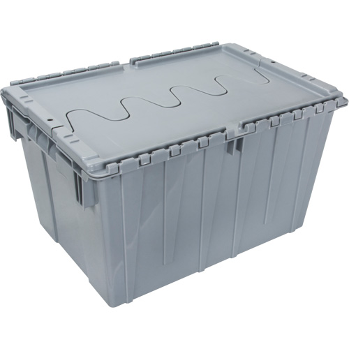 Flip Top Plastic Distribution Container, 21.65" x 15.5" x 12.5", Grey Superchem Industries