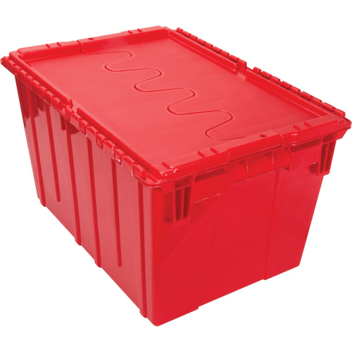 Flip Top Plastic Distribution Container, 21.65" x 15.5" x 12.5", Red Superchem Industries