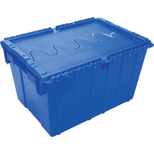 Contenant de distribution en plastique avec dessus basculant, 21,65" x 15,5" x 12,5", Bleu Superchem Industries