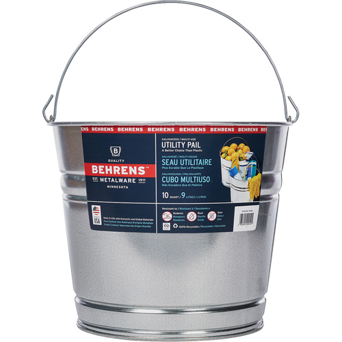 Seau, Acier galvanis&eacute;, 9 L Superchem Industries