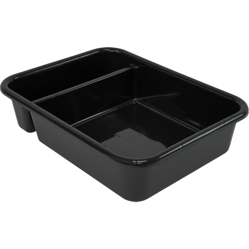 All-Purpose Compartmentalized Storage Tub, 7" H x 15" D x 20" L, Plastic, Black Superchem Industries