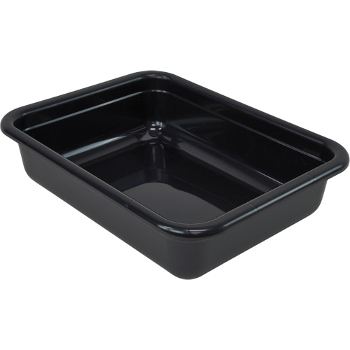 All-Purpose Flat-Bottom Storage Tub, 5" H x 17" D x 22" L, Plastic, Black Superchem Industries