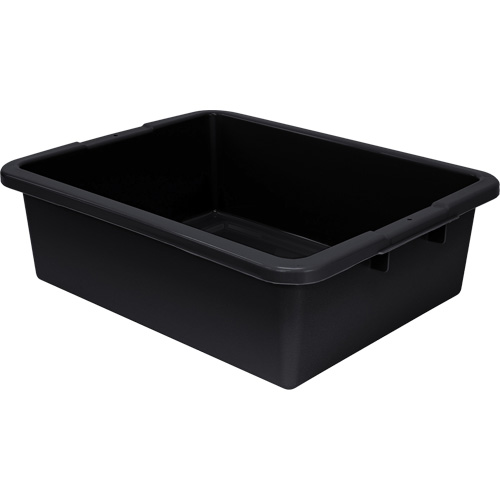 All-Purpose Ribbed-Bottom Storage Tub, 7" H x 17" D x 22" L, Plastic, Black Superchem Industries