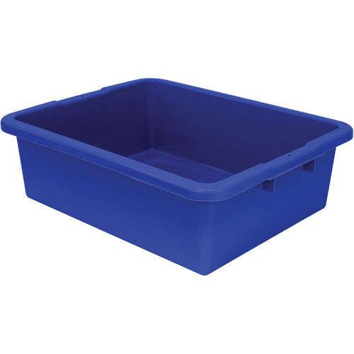 All-Purpose Ribbed-Bottom Storage Tub, 7" H x 17" D x 22" L, Plastic, Blue Superchem Industries