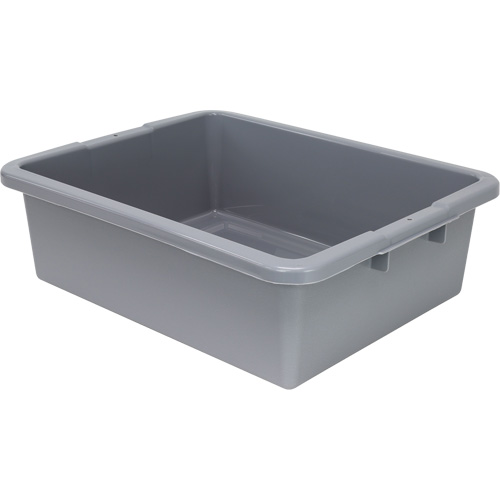 All-Purpose Ribbed-Bottom Storage Tub, 7" H x 17" D x 22" L, Plastic, Grey Superchem Industries