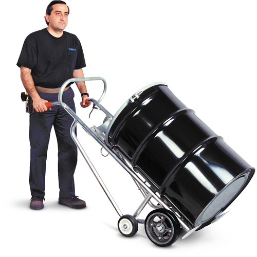 Drum Truck with Hand Brake, Aluminum Construction, 25 - 55 US Gal. (20 - 45 Imperial Gal.) Superchem Industries