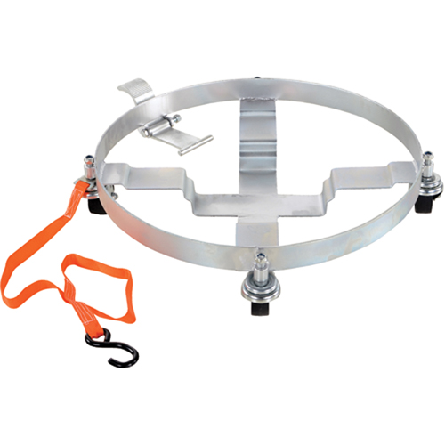 Chariots &agrave; inclinaison pour baril, Acier, Capacit&eacute;e 900 lb, Diam&egrave;tre 23-1/2", Roue en Caoutchouc rigide Superchem Industries