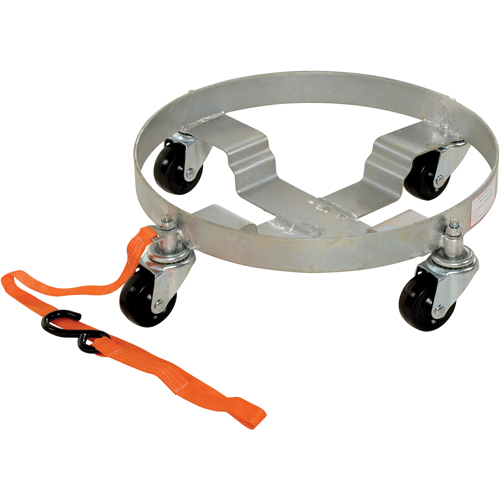 Multi-Tier Drum Dollies, Steel, 900 lbs. Capacity, 19" Diameter, Rubber Casters Superchem Industries
