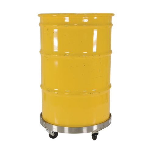 Drum Dollies, Stainless Steel, 800 lbs. Capacity, 23-1/4" Diameter, Rubber Casters Superchem Industries