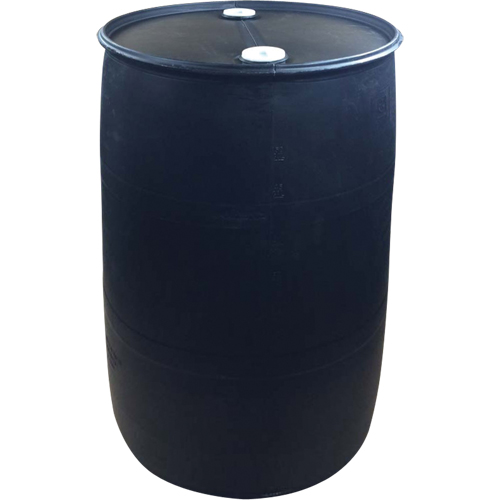 Barils en poly&eacute;thyl&egrave;ne, 55 gal. US (45 gal. imp.), Dessus ferm&eacute;, Noir Superchem Industries