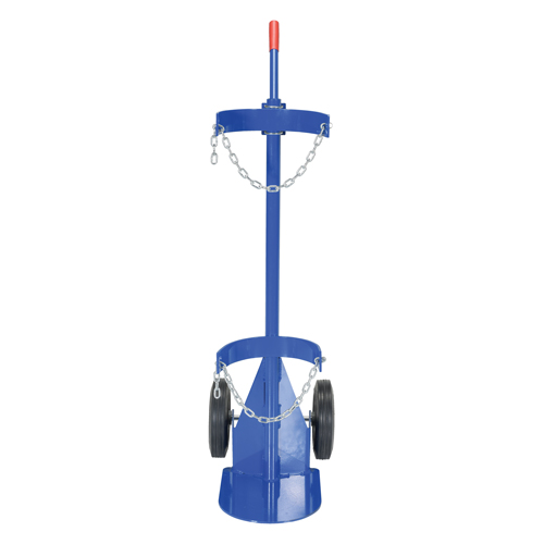 Gas Cylinder Cart, Rubber Wheels, 12" W x 15-1/2" L Base, 500 lbs. Superchem Industries