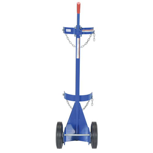 Gas Cylinder Cart, Rubber Wheels, 12" W x 15-1/2" L Base, 500 lbs. Superchem Industries
