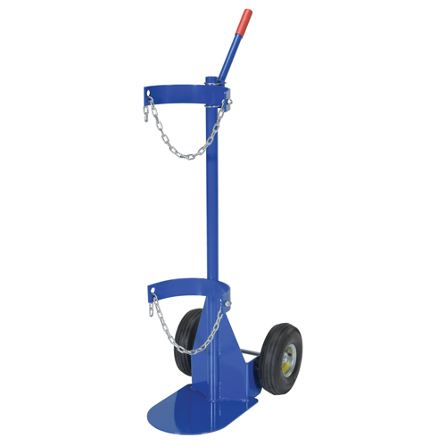 Chariot pour bouteille de gaz, Roues Pneumatique, Base de 12" la x 15-1/2" lo, 500 lb Superchem Industries