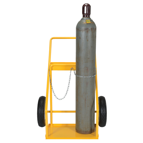 Gas Cylinder Cart, Rubber Wheels, 22" W x 14-1/8" L Base, 250 lbs. Superchem Industries