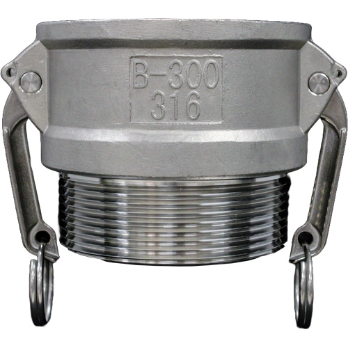 Cam & Groove Coupling, Stainless Steel, Type B, 3/4", Male NPT, 250 PSI Superchem Industries