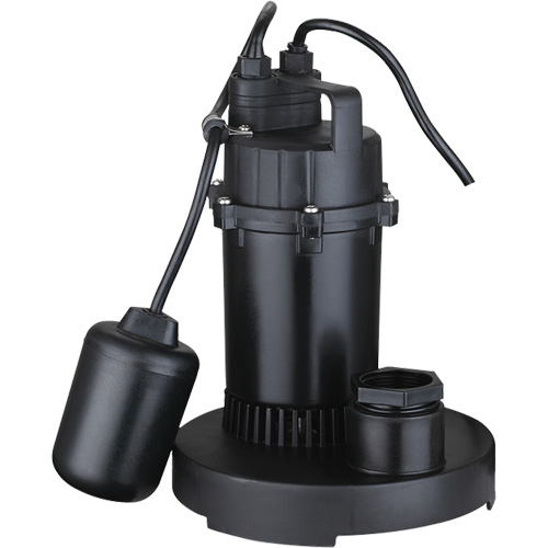 Thermoplastic Submersible Sump Pump, 2560 GPH, 115 V, 4.6 A, 1/3 HP Superchem Industries