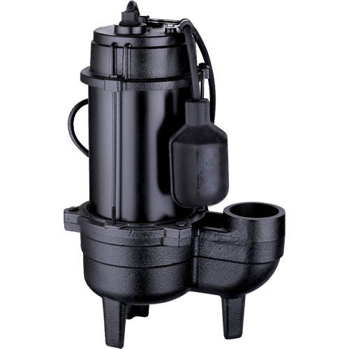 Cast Iron Sewage Pump, 120 V, 9.5 A, 6000 GPH, 1/2 HP Superchem Industries