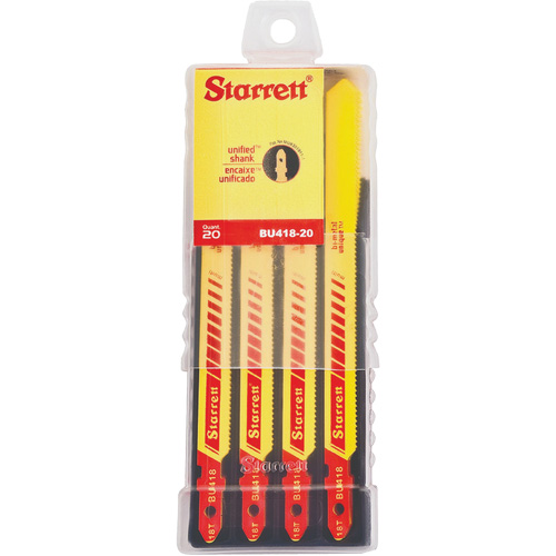 Lames pour scie sauteuse Unified Shank, Bim&eacute;tal, 4" lo, 18 dents par pouce Superchem Industries