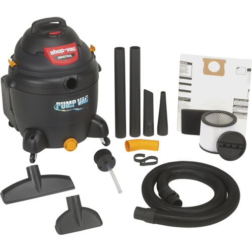 Built-In Pump Shop Vacuum, Wet-Dry, 6 HP, 18 US Gal. (68.1 Litres) Superchem Industries