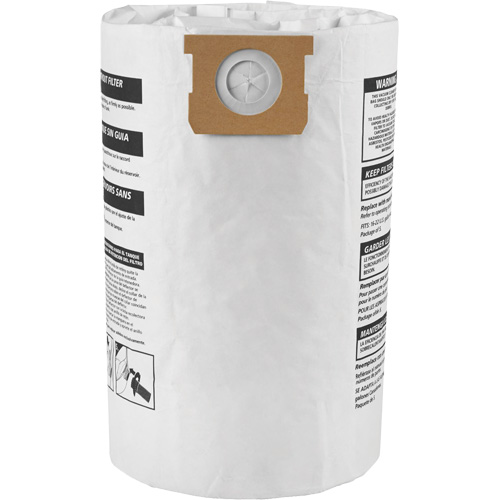 Sacs filtrants pour d&eacute;bris secs jetables de type G, 15 - 22 gal US Superchem Industries